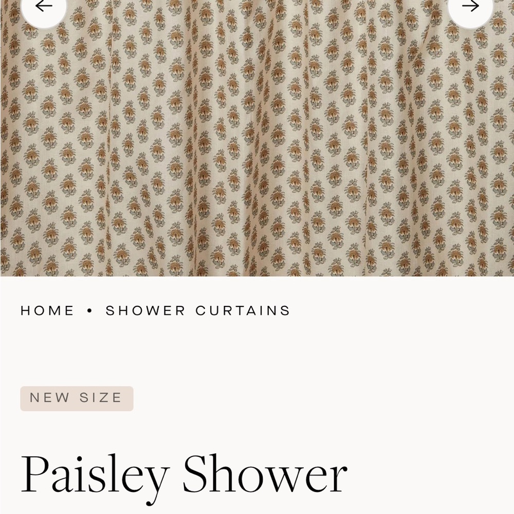 Paisley Shower Curtain - Cream and Brown